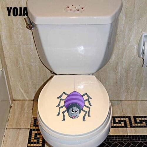 YOJA 18.2X23.2CM Cute Cartoon Spider Wall Sticker Toilet Decal Living Room Home Decor Modern Art T5-1259