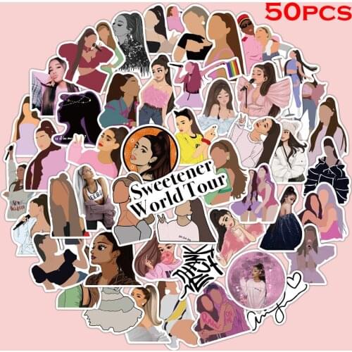 50pcs Ariana Grande Stickers for Luggage Laptop Bike Skateboard Stickers Waterproof Childrens Toy Graffiti Stickers
