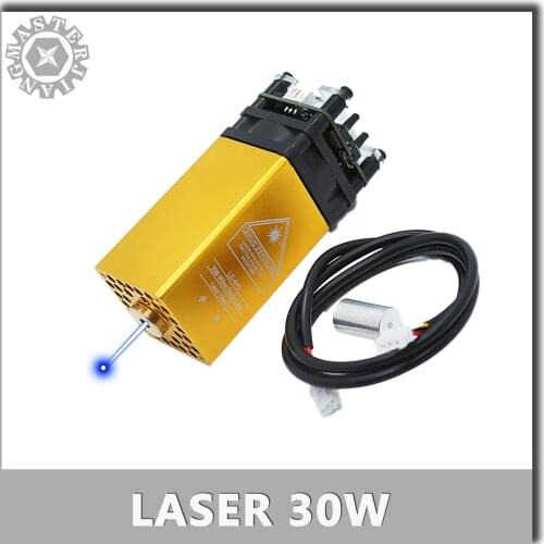 New 30W PWM/TTL Fixed-Focus 40mm Big Power Laser Module Engrave on Stainless Steel Metallic Paint DIY Carving Engraver Accessory