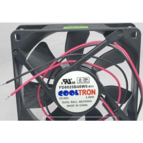 Brand new FD8025B48W5 8025 8cm cooling fan 48V 2.88W dual ball bearings