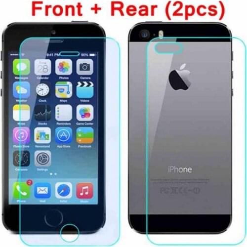 Front & Back (2pcs) High Quality Tempered Glass Premium Real Film Screen Protector Guard for apple iphone5 5S 4 4S protect glass