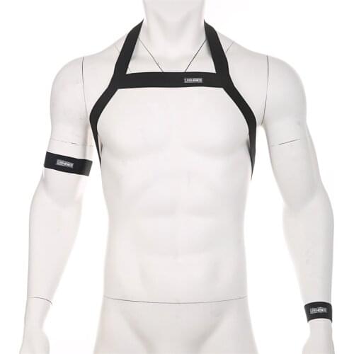 Harness Body Chest Belt Lingerie Men Sexy Elastic Shoulder Bondage Strap Male Performance Erotic Costume hombre With Arm Band
