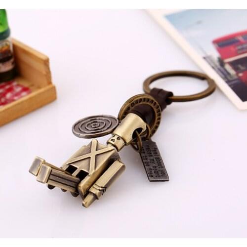 Hand-woven Retro Keychain Creative Hands and Feet Movable Robot Key Pendant Car Key Ring