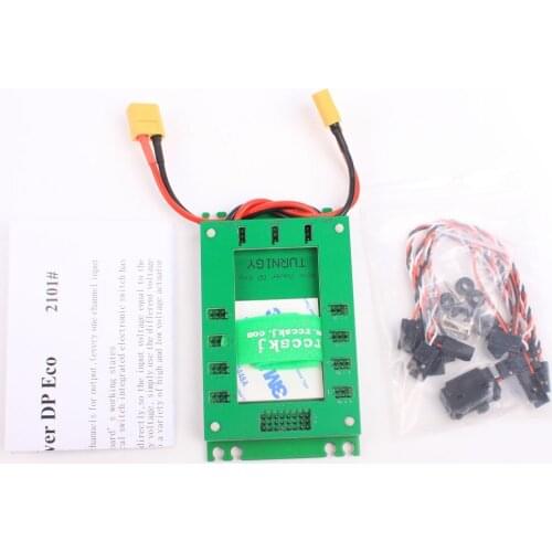 Mini Servo Section Board with Dual Power Input Wire and Electronic Switch Green Color for RC Airplane Model