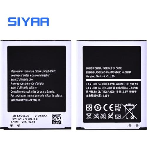 SIYAA Original EB-L1G6LLU Battery For Samsung S3 i9300 i9305 i9082 i9128 T999 High Capacity 2100mAh Replacement Li-ion Battery