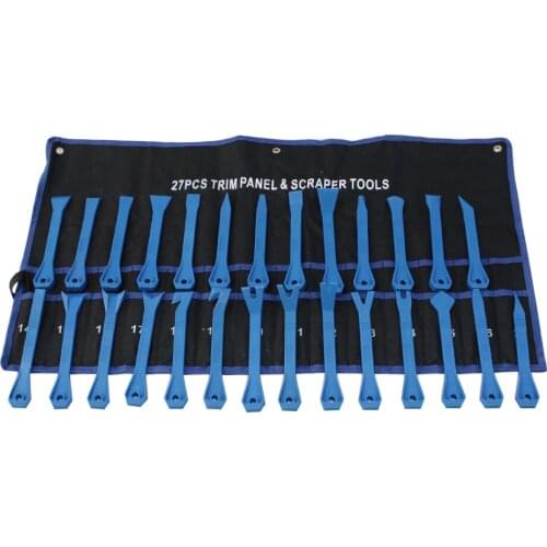 27Pcs Plastic Car Auto Door Trim Panel Dashboard Removal Scraper Garage Tool Set Blue