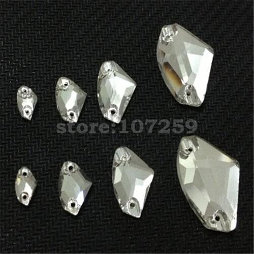 Topstone Crystal Clear Galactic AX Sew On Rhinestone Glass Crystal Flatback 5x10 9x14 12x19 mm sew-on stone for costume Dress