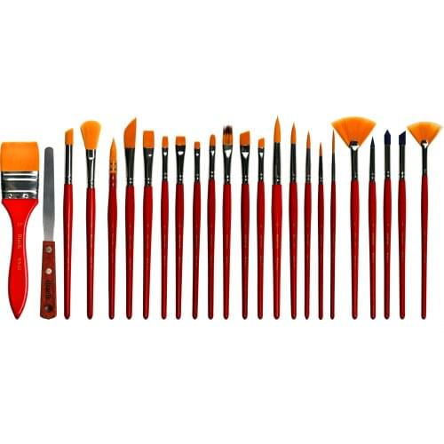 WS-22 24PC/Set Watercolor Acrylic And Oil Multifunctional Free Style Art Supplies Paint Brushes