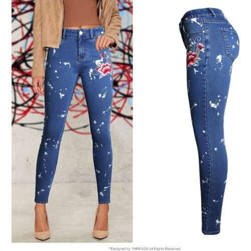 YUANL·SH Women's Jeans With Embroidery