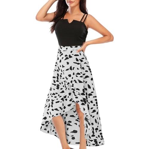 Womens Fashion Asymmetrical Long Skirts Leopard High Waist Skirts Casual Loose Spandex Midi Skirts Outwear faldas coreanas