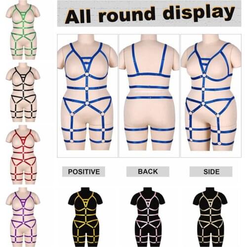 Punk Accessories Plump Womens Underwear Gothic Plus Size Sexy Lingerie Set Body Harness Suspenders Bdsm Garters For Stockings