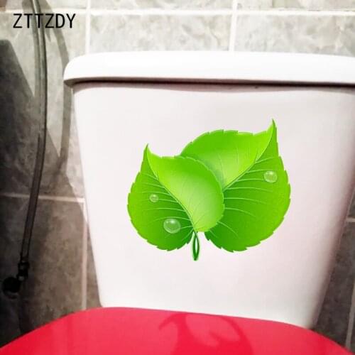 ZTTZDY 23.8×20.9CM Fresh Green Leaves Home Wall Stickers Fashion Cartoon Plant Toilet WC Decoration T6-0303