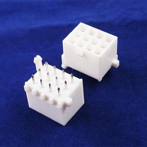 50pcs Pitch 4.14 mm Male Header 12 pin 2x6 0.163" Straight Through Hole Cross Mini Universal Mate-N-Lok 770186-1 Shrouded 4 wall