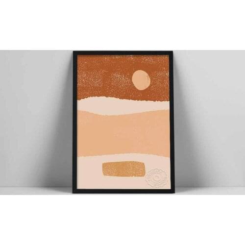 Abstract Desert Art Print | Desert Sun Wall Art | Modern Desert Poster | Boho Desert Wall Print | Terracotta Wall mal BBoho Abs