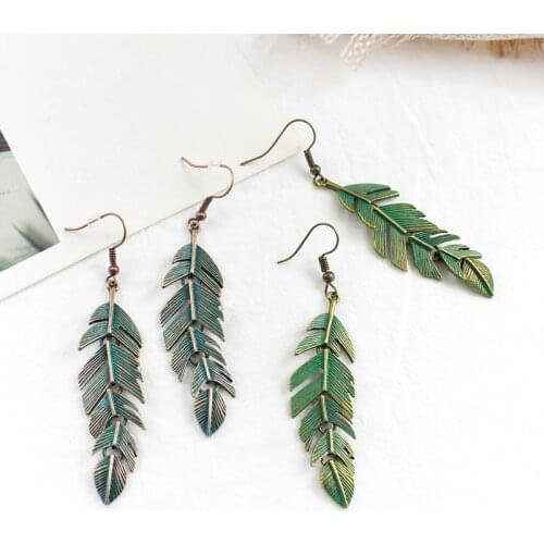 Bohemian Irregular Leaves Earrings Fashion Chic Banana Leaf Stitching Long Pendant Earrings Feminine Glamour Romantic Jewelry