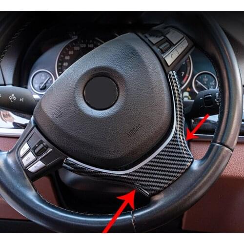 For BMW F10 F18 F01 F02 F07 5 7 Series GT Carbon Fiber Steering Wheel Trim Sequin Interior bright Strip Interior Car Parts