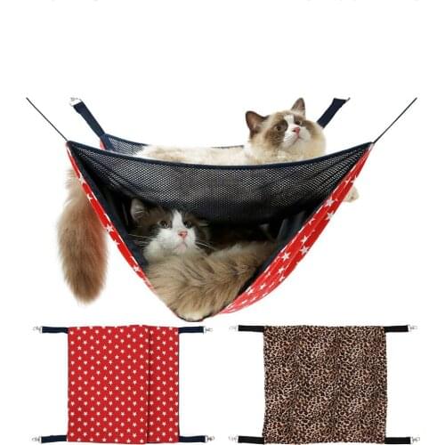 Double Layer Cat Hammock Summer Winter Hanging Beds Pet Supplies Mat Soft Kitten Swing Hamster Rabbit Cage Bed Load Bearing 15kg