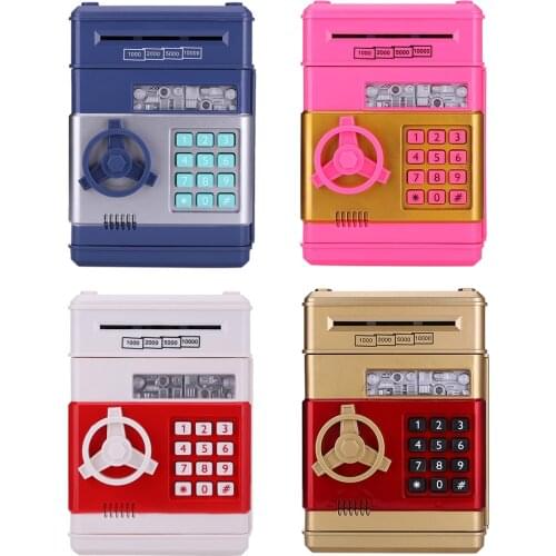 Youool Electronic Piggy Bank ATM Password Money Box Cash Coins Saving ATM Bank Safe Box Auto Scroll Paper Banknote Gift For Kids
