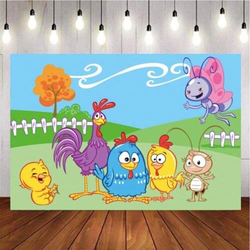 Customize Cartoon Chicken Kids Photography Background Backdrop Baby Children Birthday Party Decoration Tapestry Photo Studio
