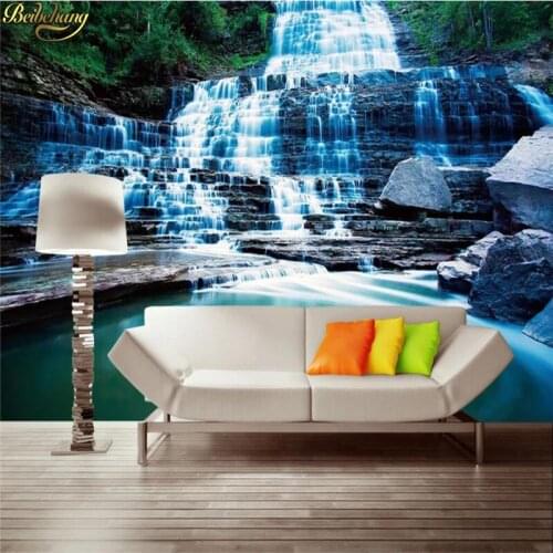 Beibehang Custom photo wallpaper mural beautiful mountain waterfall brook water wall frameless painting decorative painting