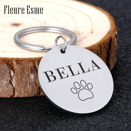Custom Name Anti-lost ID Tag Personalized Paw Print Engraved Record Tel Address Cat Puppy Medal Pendant Dog Pet Collar Accessory