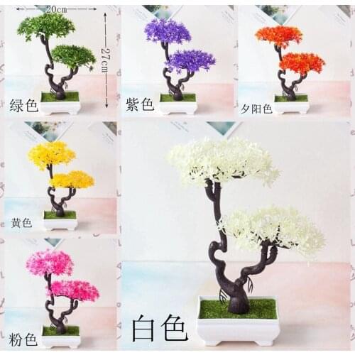 20x27cm Artificial Pine Tree Potted Bonsai Simulation Guest Greeting Small Tree Plants Bonsai Home Party Ornament Fake Plants