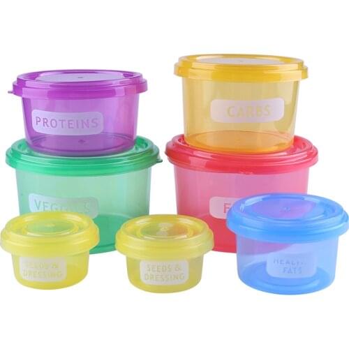 7Pcs/Set Storage Boxes Portion Control Food Container Fitness Meal Eating Plan PP Food Grade Plastic Sorage Box For Pinic 20MAR9