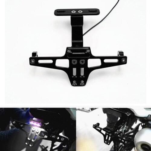 Motorcycle CNC License Plate Holder Bracket LED Rear Light Fender Eliminator Set