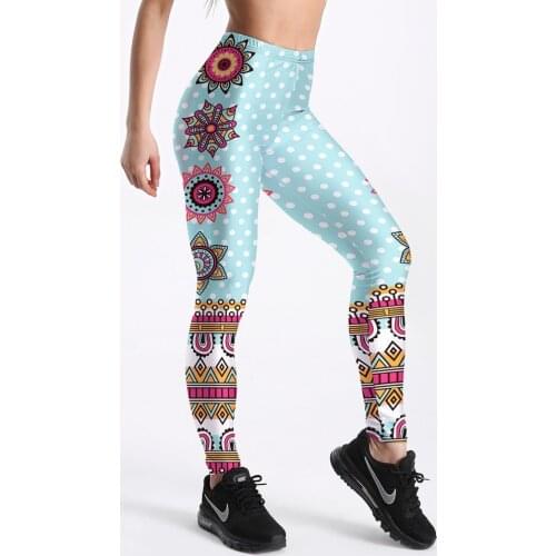New Arrival Refreshing Styles Printed Leggings Women Fashion Summer Pants Workout Casual Plus Size Trousers