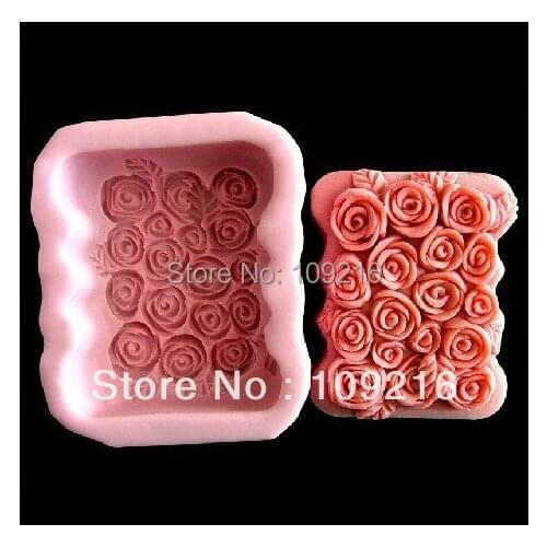 Wholesale!!!1pcs Four Row Rose (R0054) Silicone Handmade Soap Mold Crafts DIY Mold