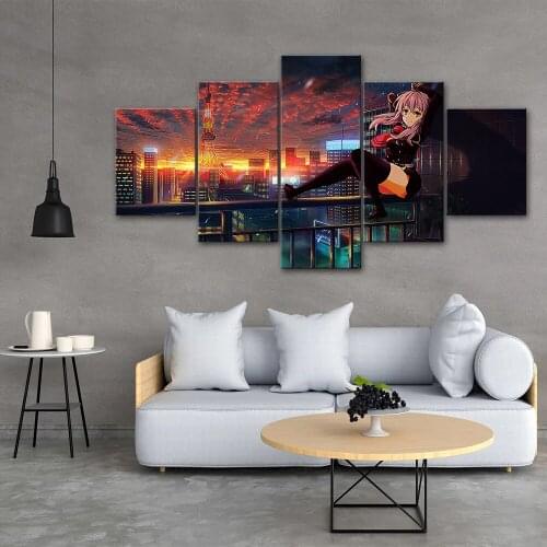 Prints Posters Home Decor Canvas Seraph of the End Painting Wall Artwork Anime Bedroom Cuadros 5 Pieces Modular Pictures Frame