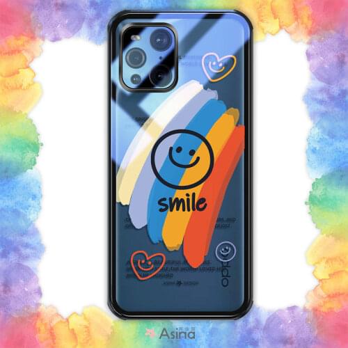 ASINA Transparent Tempered Glass Case For OPPO Find X3 Shockproof Cute Cartoon Couple Cover Bumper For OPPO Find X3 Pro Princess