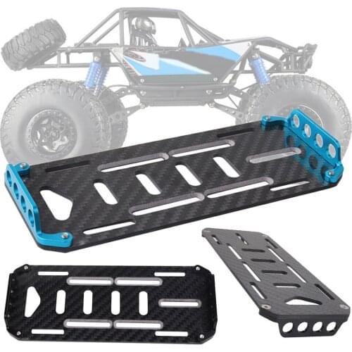 RCTOYFUN Durable Carbon Fiber Battery Mounting Plate Kit DIY Assembly Accessories For 1/10 RC Cralwer Car SCX10 D90 CC01 F350