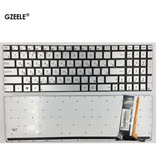 Russian Laptop keyboard for ASUS N56 N56V U500VZ N76 R500V R505 N550 N750 Q550 RU layout silver with backlit notebook Keyboard