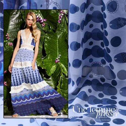 Europe Summer Thin Positioning Georgette Silk Fabric Offers Silk Clothing Scarf Clothing Fairy Skirt Fabric/0.9M