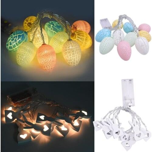 1.6meter Rabbit Egg Led String Light Powered By Battery Wire Lights Kids Birthday Wedding Happy Easter Party Decoration Supplies