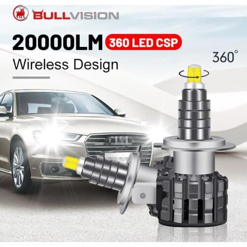 LED H7 Auto Headlight 20000LM H4 Car Bulb H1 H11 H8 H9 LED Lights 360 Degree CSP Chip 9005 HB3 9006 HB4 6000K Wireless Plug&Play