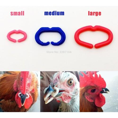 50pcs S M L size Chicken Beak Clasp Cock Fasan Mouth Snap Ring Replace Peepers Eye Glasses Blinders Spectacles Anti-pecking Feed