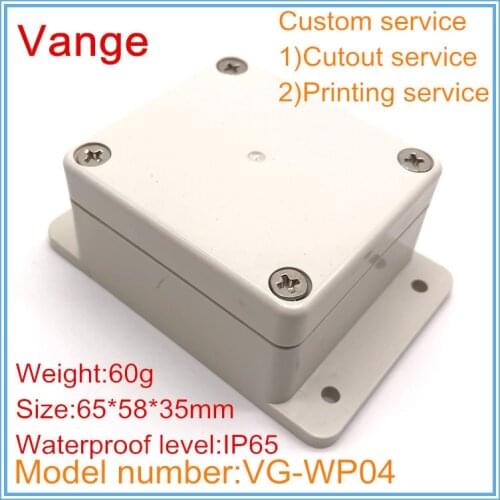 1pcs/lot Wall-mounted molding case IP65 waterproof ABS plastic diy enclosure boxes for electronics 65*58*35mm