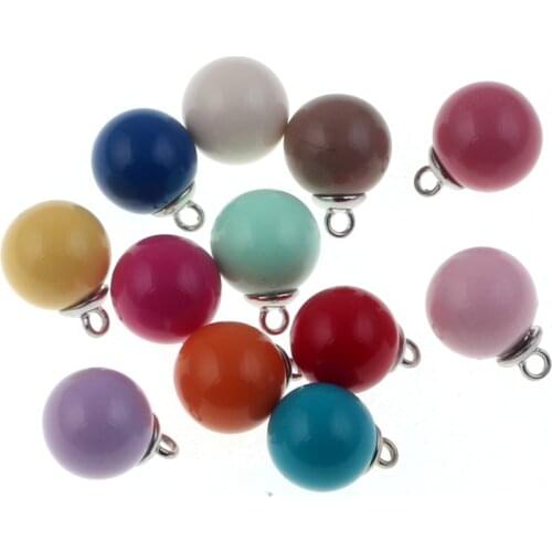 10pcs 16mm Mixed Candy Colors Round/square Acrylic Pendants For Jewelry Making DIY Necklace Pendants Handmade Thickness 16mm
