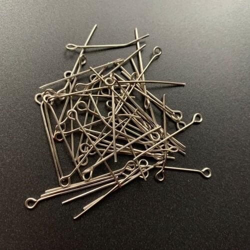 200pcs Nickel Color Metal Pins Gauge Heads Eye Pins for Diy Pendant Components Accessories Jewelry Making Findings Supplies