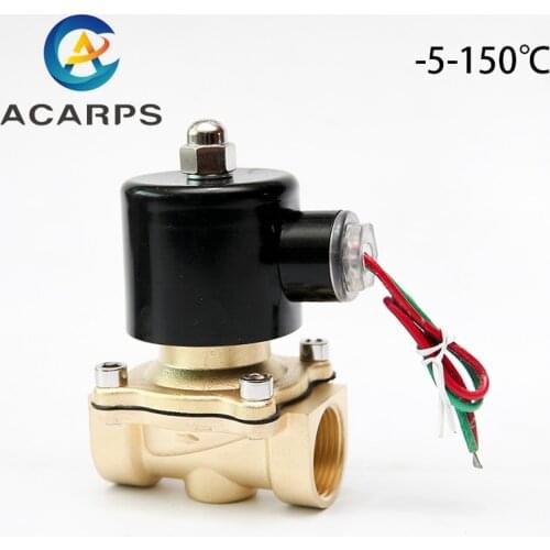 3/4" Brass Solenoid Valve High Temperature 150 Degrees Normally Closed 220V 110V 24V 12V With VITON Seal For Water Oil Air