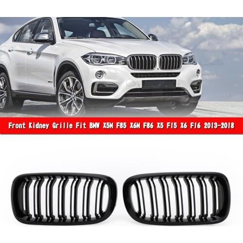 Artudatech Gloss Black Dual Front Kidney Grille Fit For BMW X5M F85 X6M F86 X5 F15 X6 F16 13-18 Car Accessories