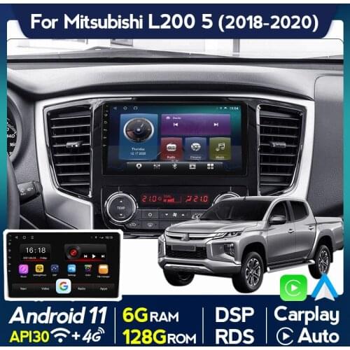 9inch Android 11 DSP IPS Screen Car Radio For Mitsubishi L200 5 2018 2019 2020 GPS Navigation Multimedia Player no 2Din DVD WIFI