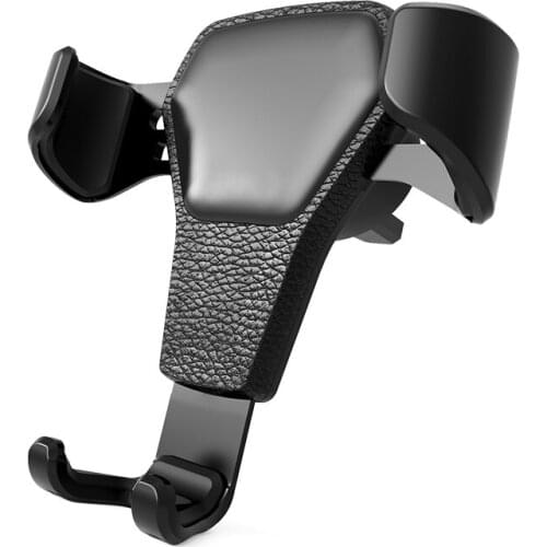 Car Phone Holder Leather Gravity For Phone in Car Air Vent Clip Mount Mobile Bracket Stand For iPhone 11 Samsung A50 Huawei P30