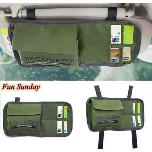 Car Sun Visor storage bag Bill Pen Business Card Holder ID Organizer Storage Box Sunglasses Clip Stowing Tidying Car Accessories