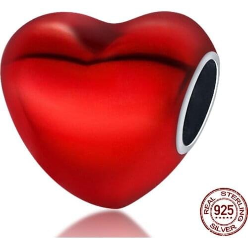 2021New S925 Sterling Silver 2-color Heart Charm Fit Original Pandora Bracelet&Bangle For Women Birthday Fashion Jewelry Gift