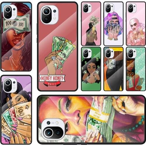 Tempered Glass Cover Afro Girls Black Women Art For Xiaomi Mi 9T CC9 CC9E Note 10 10T 11 11i Pro Lite Ultra Phone Case