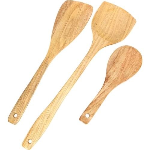 Wood Shovel Wooden Turner Cookware Rice Spoon Kitchen Cooking Tool Kitchen Accessories Wooden Spatula for Non-stick Pan