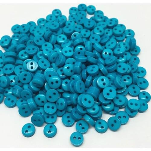 1000pcs 6mm Round 2 Hole Button Resin Mini Tiny Turquoise Buttons Sewing Accessory Embellishments Scrapbooking